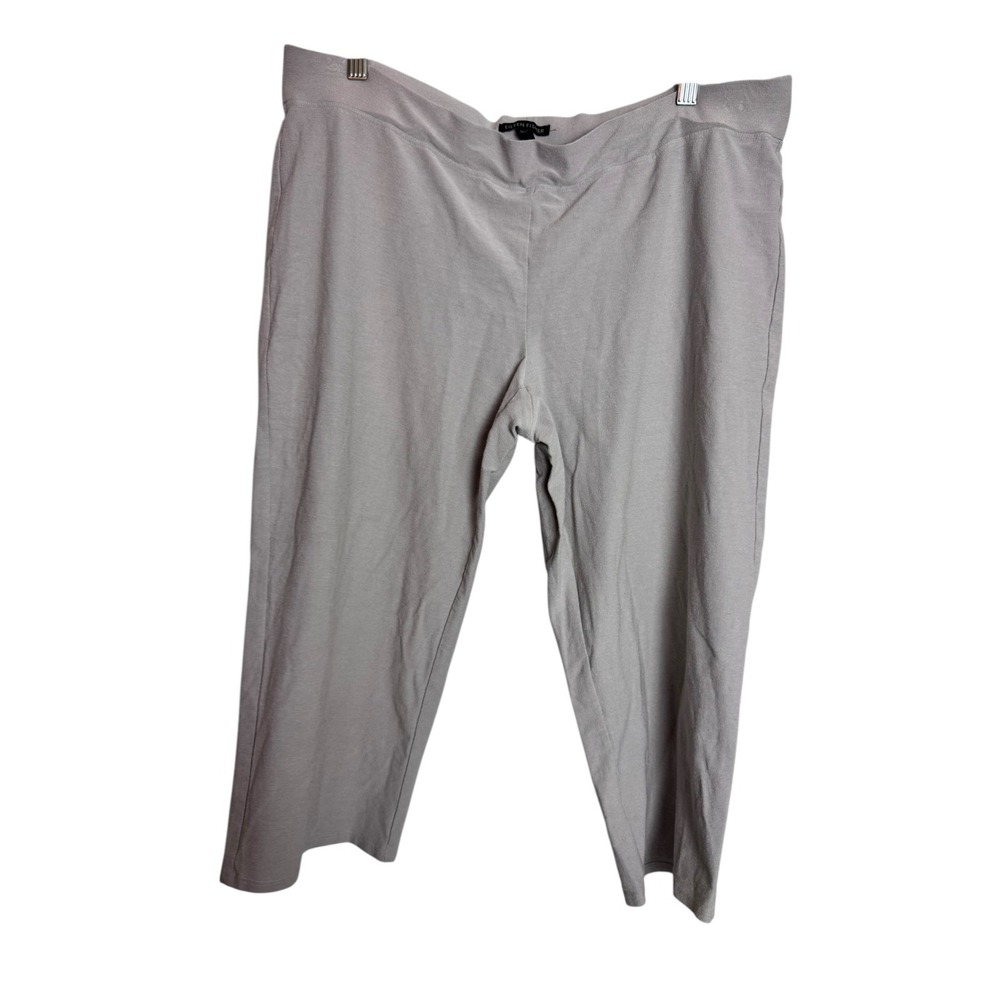 Eileen Fisher Cropped Pants Womens L Gray Business Casual Workwear Monochromatic